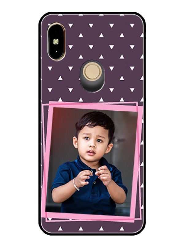 Custom Redmi Y2 Custom Glass Mobile Case  - Triangle Pattern Dotted Design