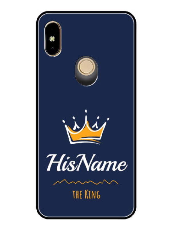 Custom Redmi Y2 Glass Phone Case King with Name