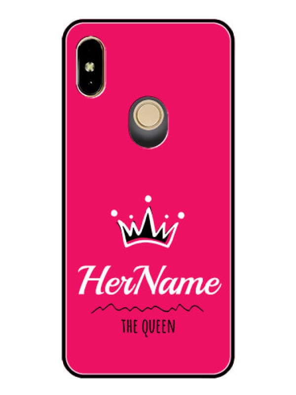 Custom Redmi Y2 Glass Phone Case Queen with Name