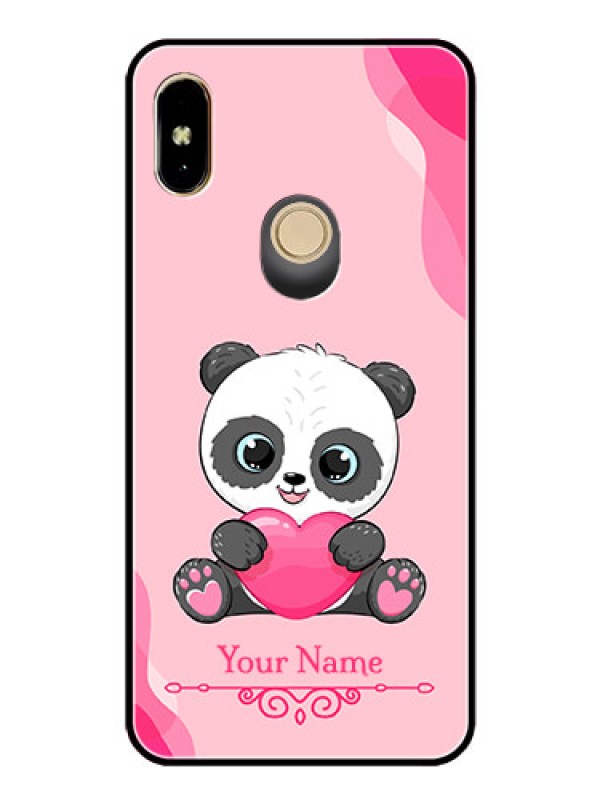 Custom Xiaomi Redmi Y2 Custom Glass Mobile Case - Cute Panda Design