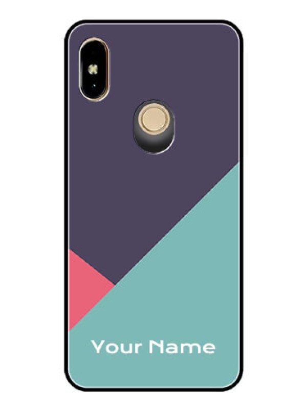Custom Xiaomi Redmi Y2 Custom Glass Mobile Case - Tri Color abstract Design