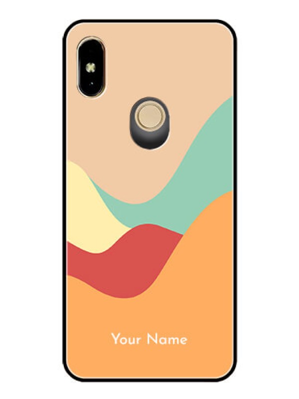 Custom Xiaomi Redmi Y2 Personalized Glass Phone Case - Ocean Waves Multi-colour Design