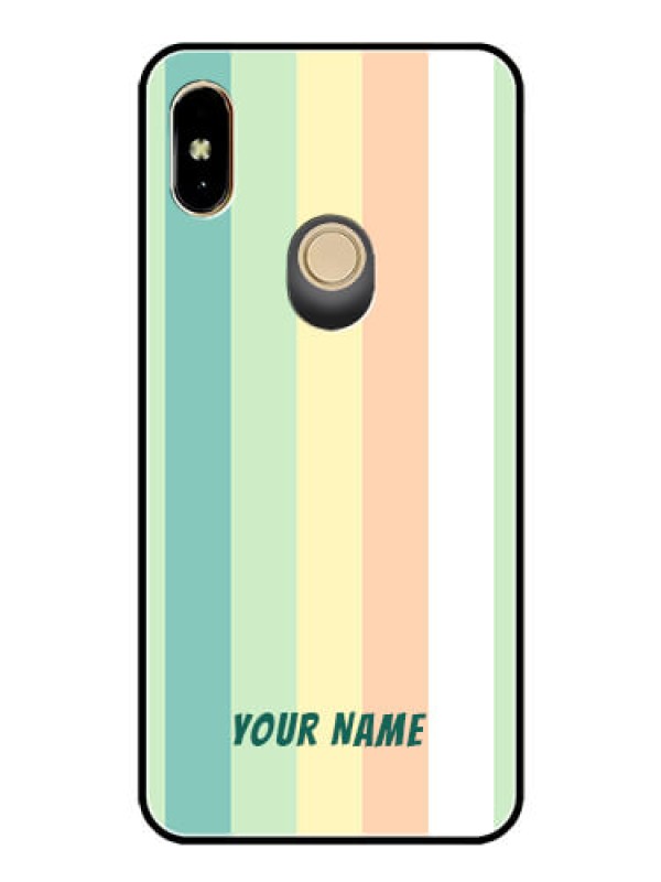 Custom Xiaomi Redmi Y2 Photo Printing on Glass Case - Multi-colour Stripes Design