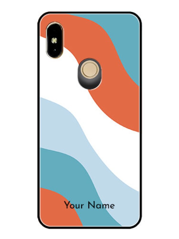 Custom Xiaomi Redmi Y2 Custom Glass Mobile Case - coloured Waves Design