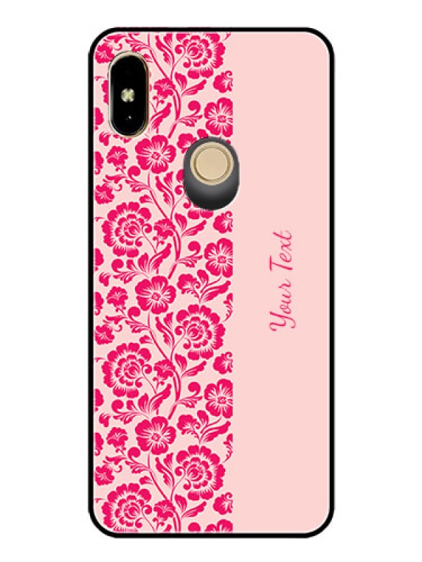 Custom Xiaomi Redmi Y2 Custom Glass Phone Case - Attractive Floral Pattern Design