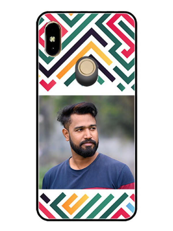 Custom Xiaomi Redmi Y2 Personalized Glass Phone Case - Colorful Maze Pattern Design