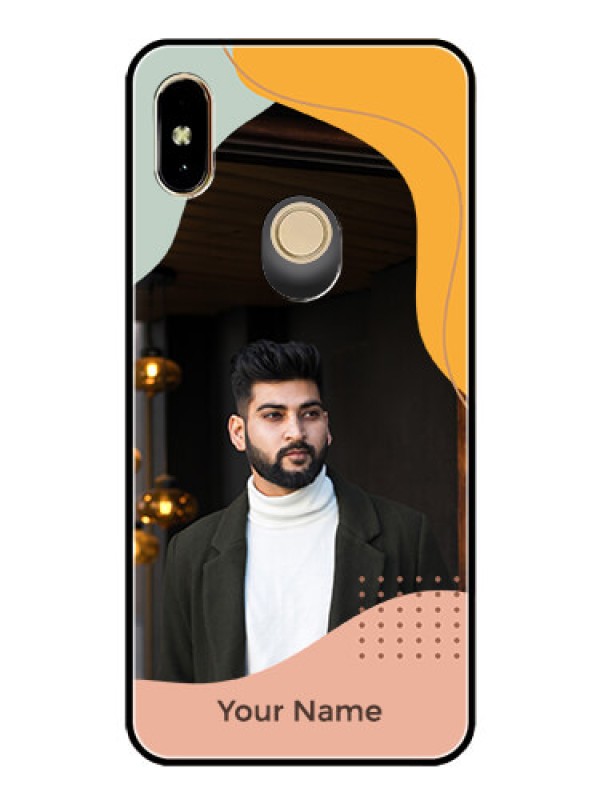 Custom Xiaomi Redmi Y2 Personalized Glass Phone Case - Tri-coloured overlay design