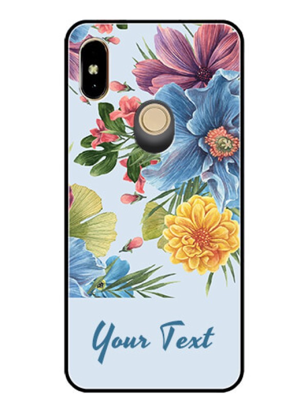 Custom Xiaomi Redmi Y2 Custom Glass Mobile Case - Stunning Watercolored Flowers Painting Design