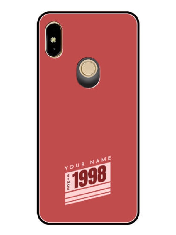 Custom Xiaomi Redmi Y2 Custom Glass Phone Case - Red custom year of birth Design