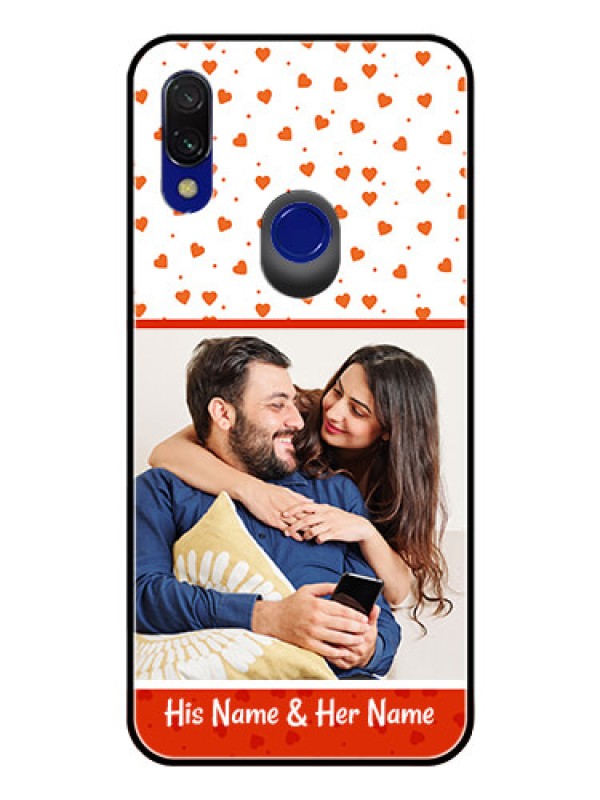 Custom Redmi Y3 Custom Glass Phone Case  - Orange Love Symbol Design