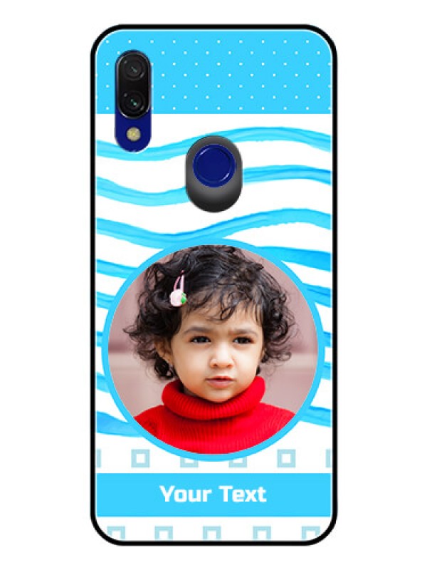 Custom Redmi Y3 Custom Glass Phone Case  - Simple Blue Case Design