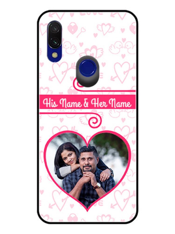 Custom Redmi Y3 Personalized Glass Phone Case  - Heart Shape Love Design