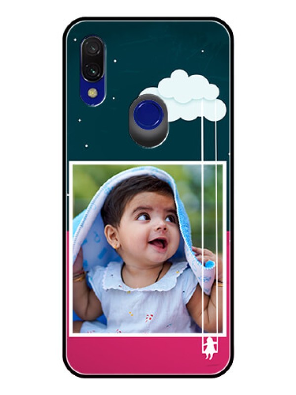 Custom Redmi Y3 Custom Glass Phone Case  - Cute Girl with Cloud Design