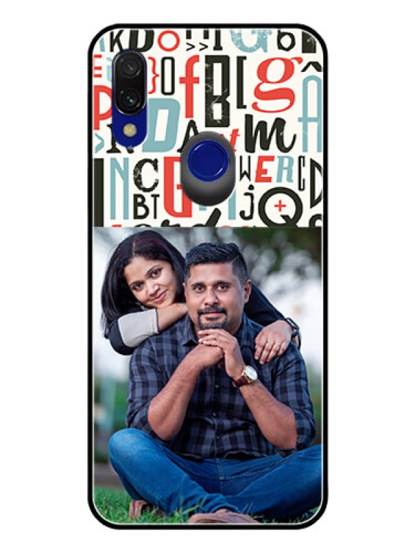 Custom Redmi Y3 Personalized Glass Phone Case  - Alphabet Design