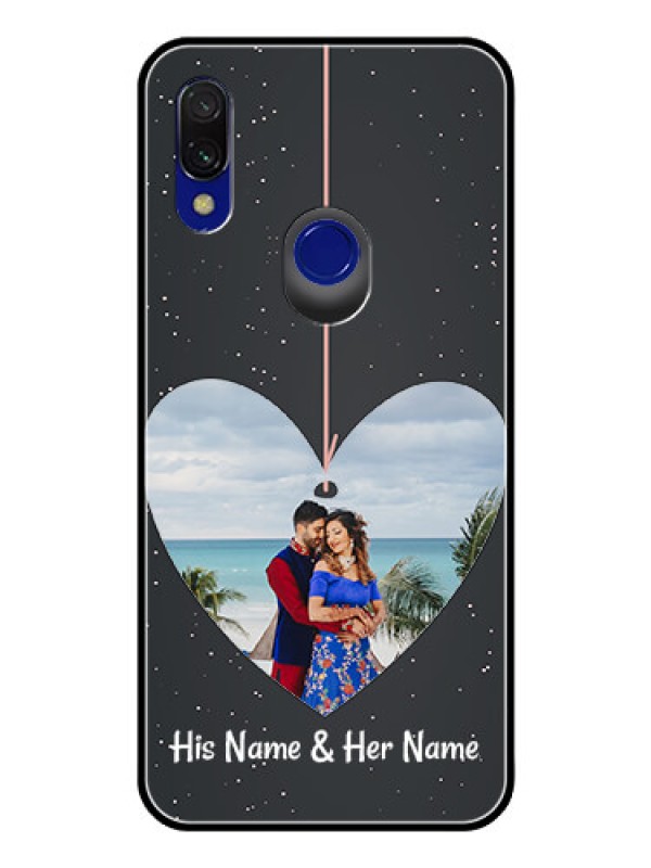 Custom Redmi Y3 Custom Glass Phone Case  - Hanging Heart Design