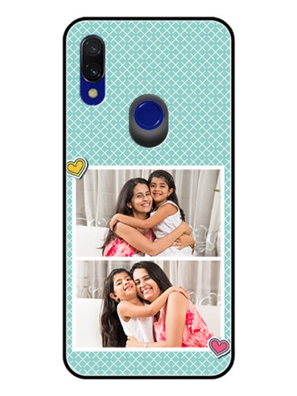 Custom Redmi Y3 Custom Glass Phone Case  - 2 Image Holder with Pattern Design