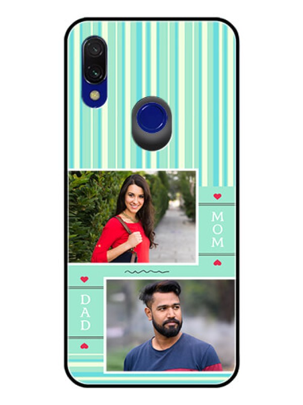 Custom Redmi Y3 Custom Glass Phone Case  - Mom & Dad Pic Design