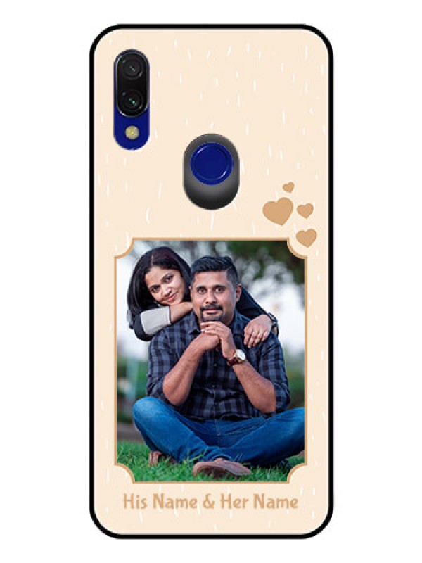 Custom Redmi Y3 Custom Glass Phone Case  - with confetti love design 