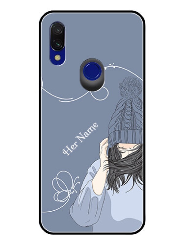 Custom Xiaomi Redmi Y3 Custom Glass Mobile Case - Girl in winter outfit Design