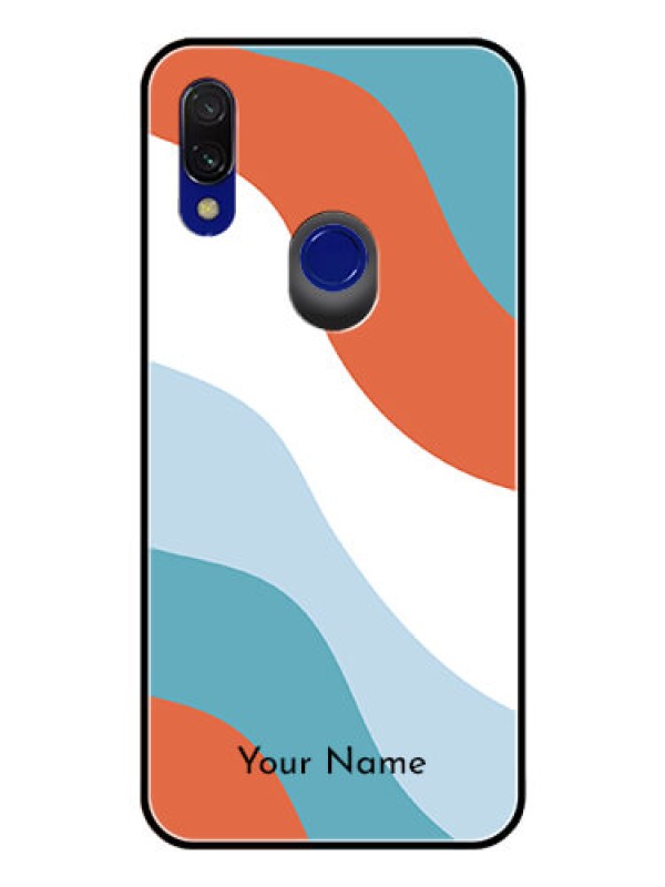 Custom Xiaomi Redmi Y3 Custom Glass Mobile Case - coloured Waves Design