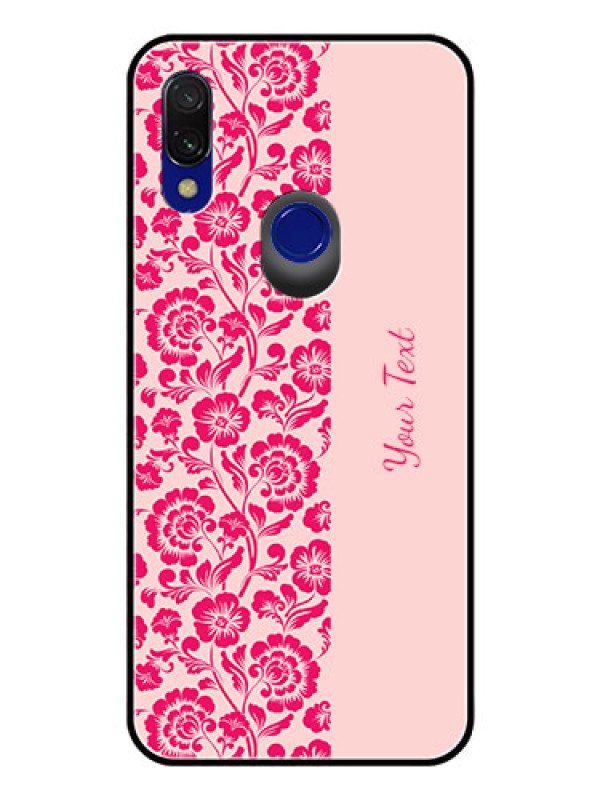 Custom Xiaomi Redmi Y3 Custom Glass Phone Case - Attractive Floral Pattern Design