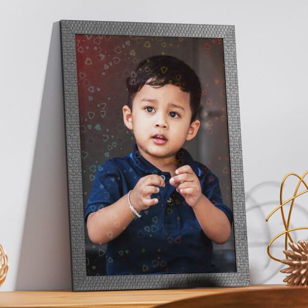 Custom Elegant Hearts Effect Photo Frame