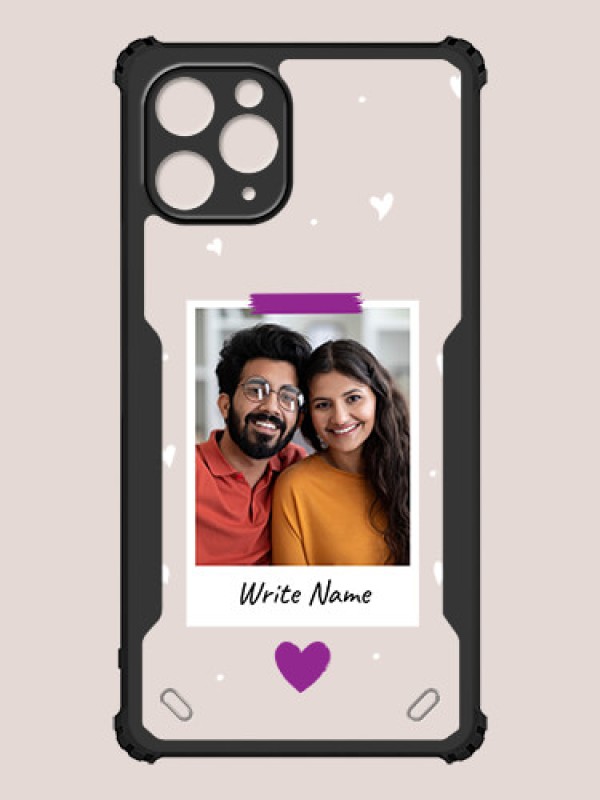 Custom iPhone 11 Pro Custom Hybrid Mobile Phone Case With Couple Themed Polaroid Picture Style Design