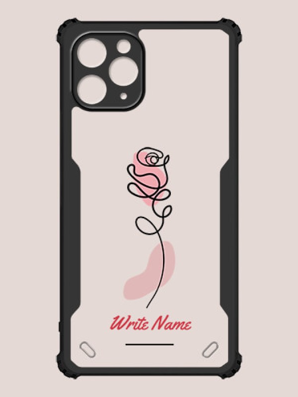 Custom iPhone 11 Pro Custom Hybrid Mobile Phone Case With Rose Flower Design
