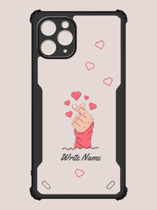 Custom iPhone 11 Pro Custom Hybrid Mobile Phone Case With Lovely Floating Hearts Design
