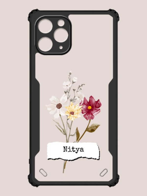 Custom iPhone 11 Pro Custom Hybrid Mobile Phone Case With Beautiful Flowers Design