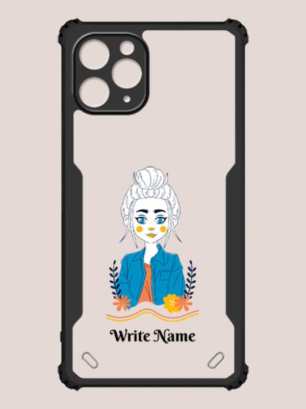 Custom iPhone 11 Pro Custom Hybrid Mobile Phone Case With Cute Cartoon Girl Design
