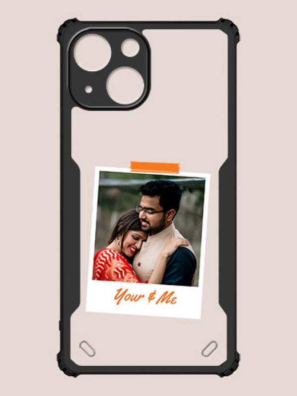 Custom iPhone 13 Mini Custom Hybrid Mobile Phone Case With You and Me Themed Polaroid Picture Style Design