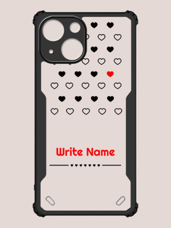 Custom iPhone 13 Mini Custom Hybrid Mobile Phone Case With Heart Themed Design