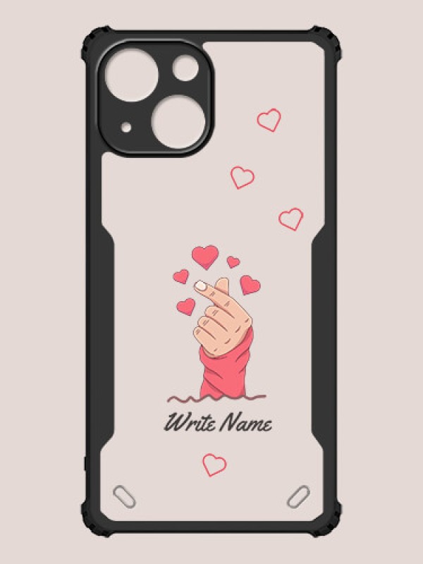 Custom iPhone 13 Mini Custom Hybrid Mobile Phone Case With Lovely Floating Hearts Design