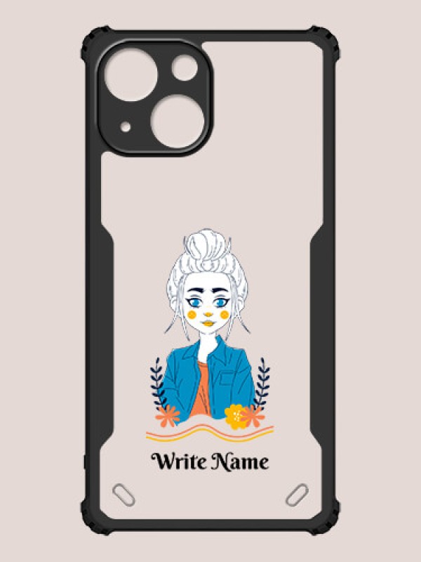 Custom iPhone 13 Mini Custom Hybrid Mobile Phone Case With Cute Cartoon Girl Design