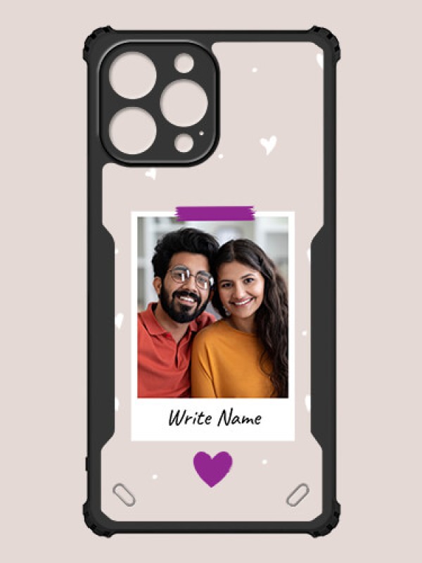 Custom iPhone 13 Pro Max Custom Hybrid Mobile Phone Case With Couple Themed Polaroid Picture Style Design