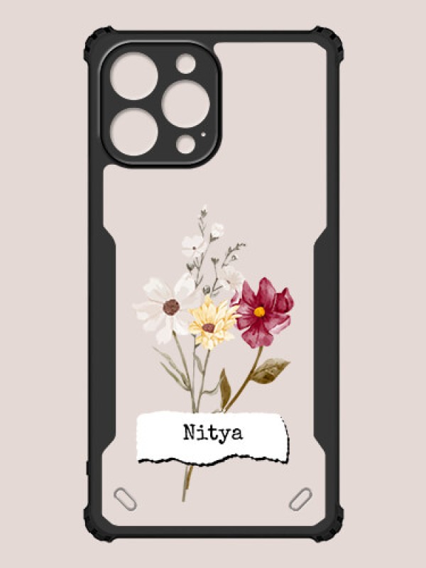 Custom iPhone 13 Pro Max Custom Hybrid Mobile Phone Case With Beautiful Flowers Design