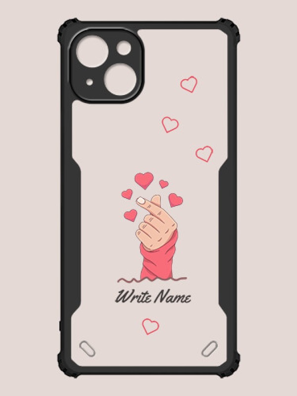 Custom iPhone 15 Plus Custom Hybrid Mobile Phone Case With Lovely Floating Hearts Design