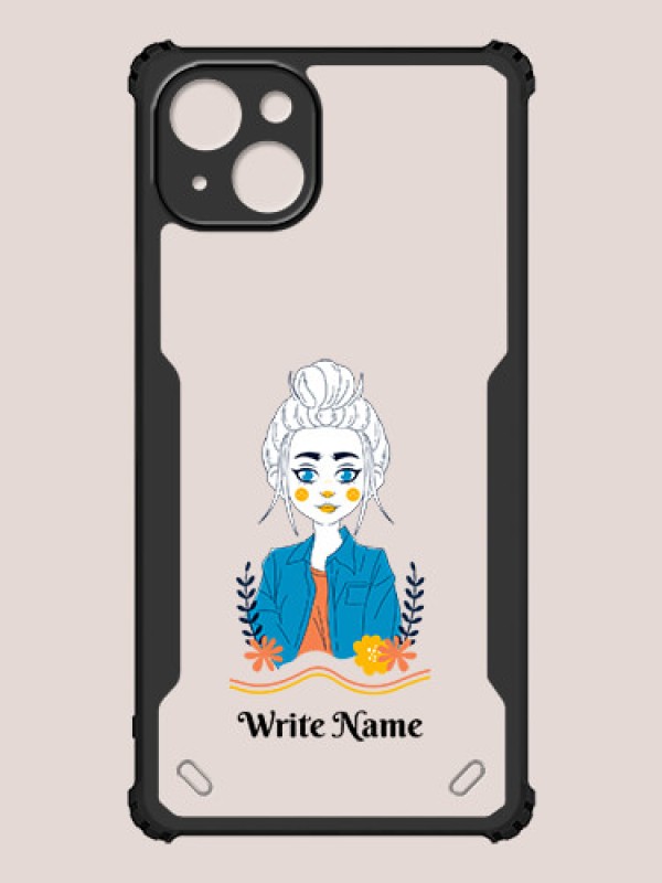 Custom iPhone 15 Plus Custom Hybrid Mobile Phone Case With Cute Cartoon Girl Design