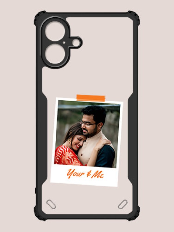 Custom iPhone 16 Plus Custom Hybrid Mobile Phone Case With You and Me Themed Polaroid Picture Style Design