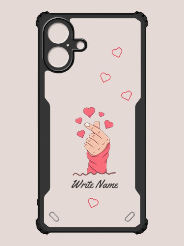 Custom iPhone 16 Plus Custom Hybrid Mobile Phone Case With Lovely Floating Hearts Design