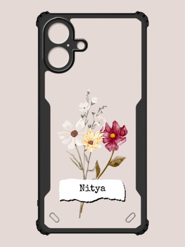 Custom iPhone 16 Plus Custom Hybrid Mobile Phone Case With Beautiful Flowers Design