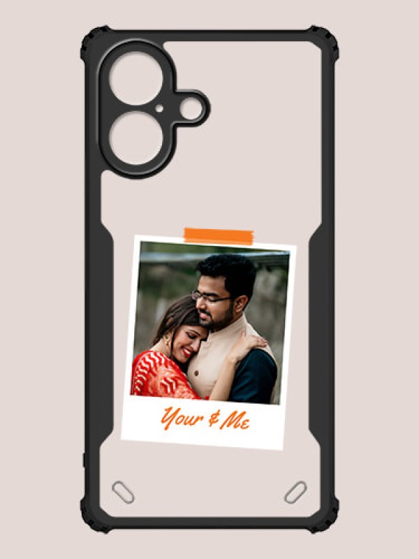 Custom iPhone 16 Custom Hybrid Mobile Phone Case With You and Me Themed Polaroid Picture Style Design