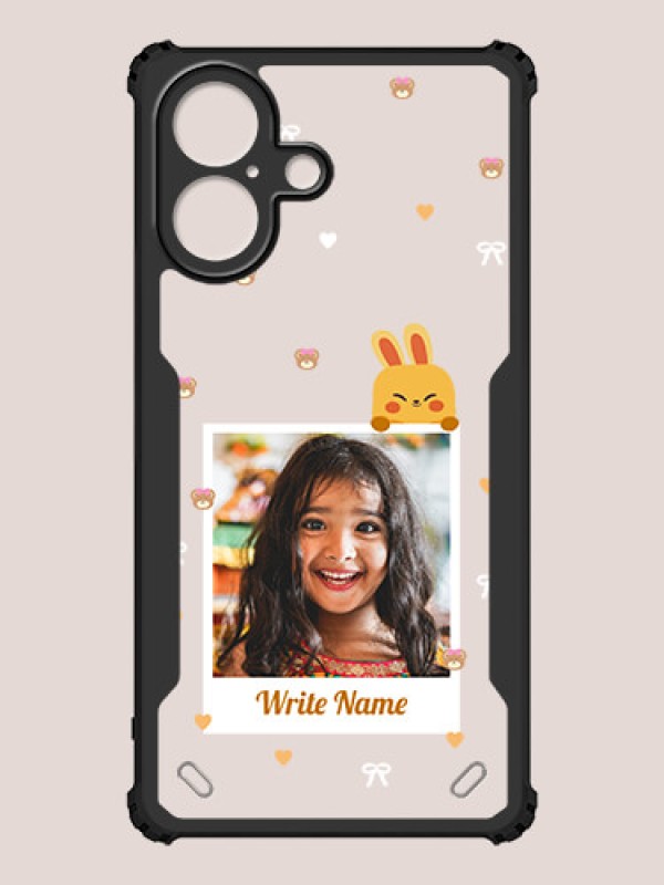 Custom iPhone 16 Custom Hybrid Mobile Phone Case With Cute Yellow Mouse Themed Polaroid Picture Style Design