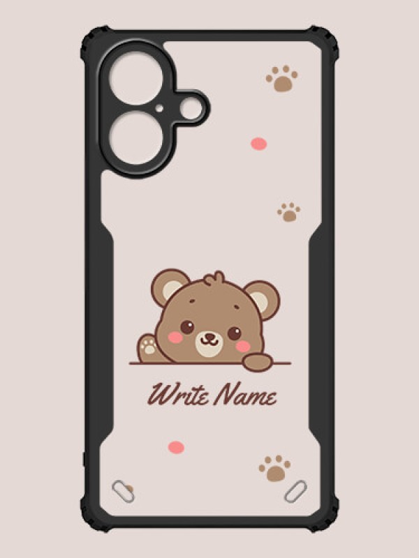 Custom iPhone 16 Custom Hybrid Mobile Phone Case With Cute Bear Cub Design