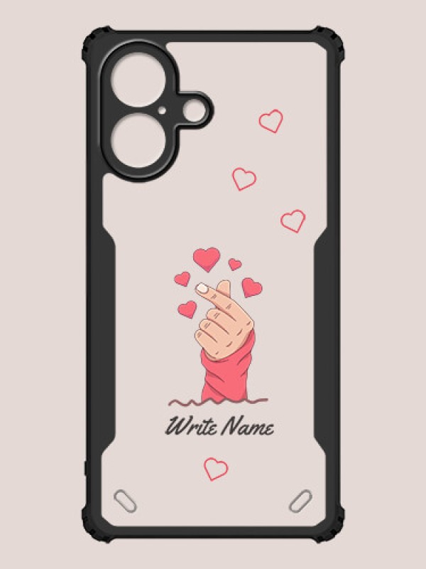Custom iPhone 16 Custom Hybrid Mobile Phone Case With Lovely Floating Hearts Design