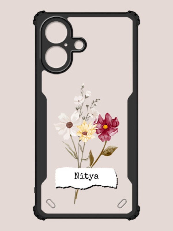 Custom iPhone 16 Custom Hybrid Mobile Phone Case With Beautiful Flowers Design
