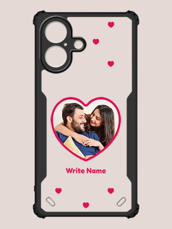 Custom iPhone 16 Custom Hybrid Mobile Phone Case With Floating Hearts Themed Couple Design