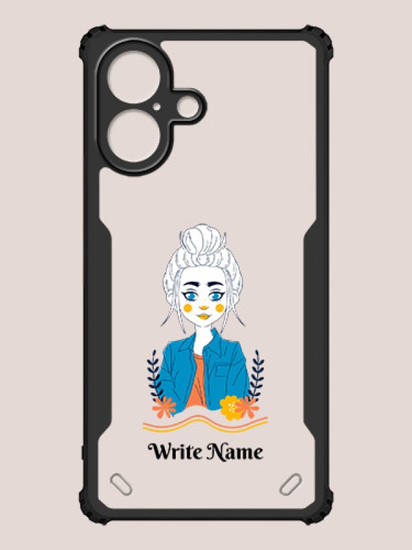 Custom iPhone 16 Custom Hybrid Mobile Phone Case With Cute Cartoon Girl Design