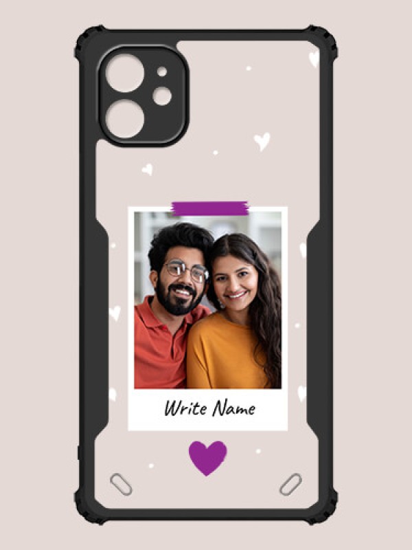 Custom iPhone 11 Custom Hybrid Mobile Phone Case With Couple Themed Polaroid Picture Style Design